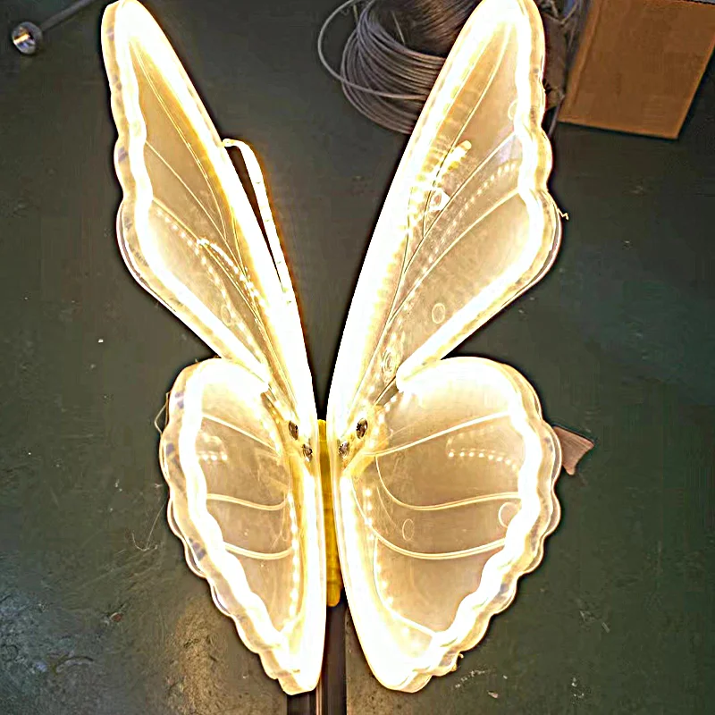 

Decorative light white butterfly warm white wall-mounted outdoor landscape light hanging tree festival event wedding