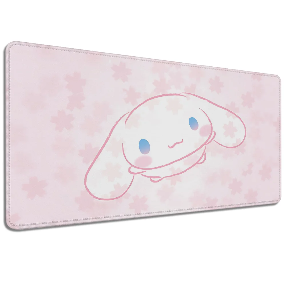 Tapis de souris Xxl 90x40cm, accessoires de bureau antidérapants cannelle, Sanrio sur bord, armoire de Gamer en caoutchouc, tapis de jeu mignons Kawaii
