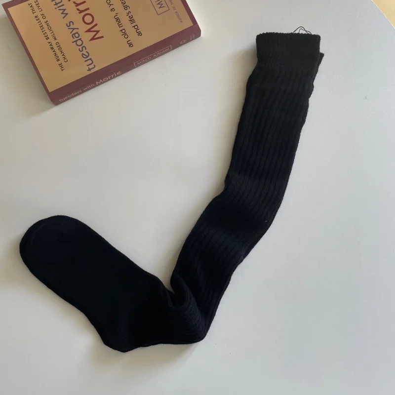 Dongdaemun الكورية بوس LadyMIUSimple نمط مضلع التخسيس تنوعا بلون الصوف فوق الركبة عالية الجوارب