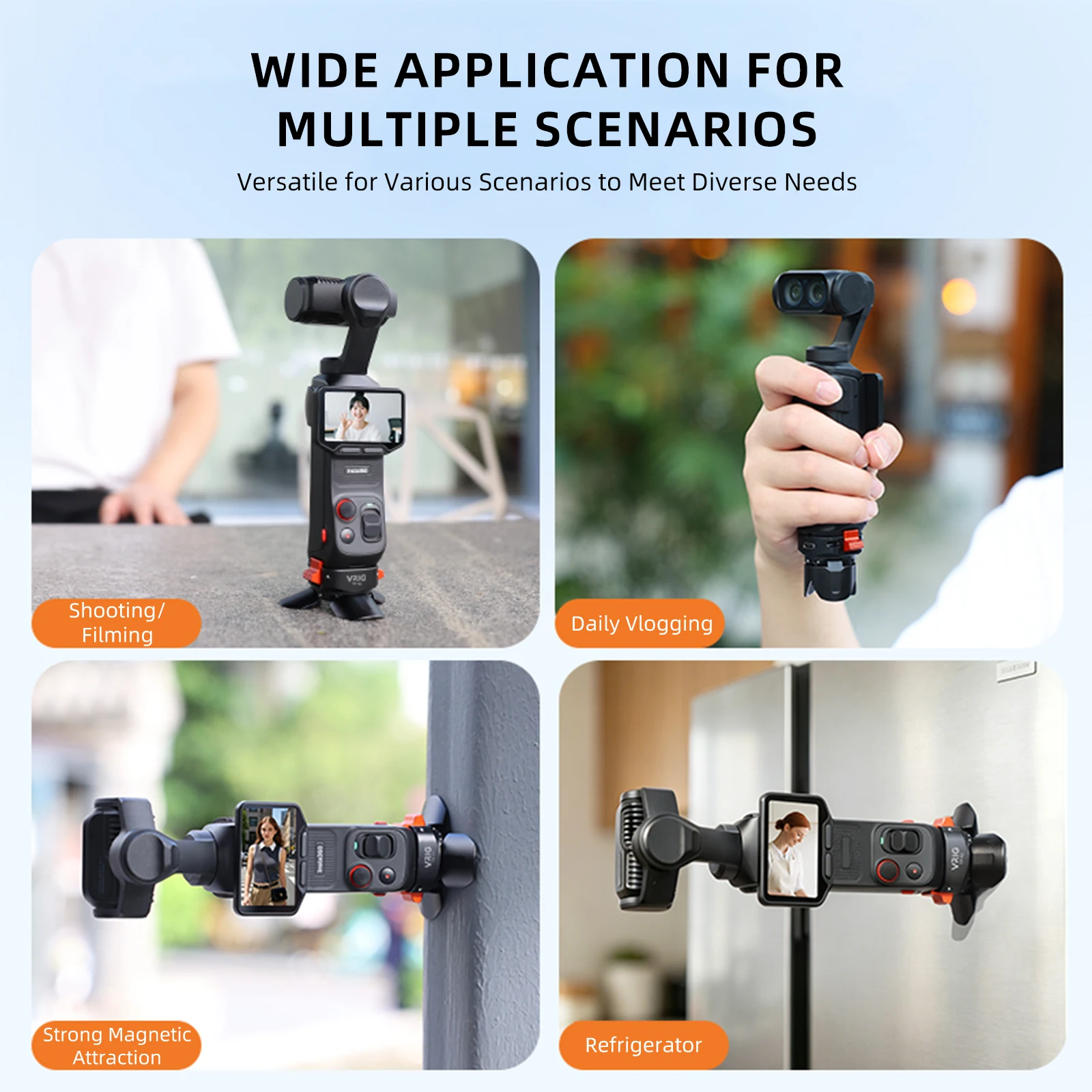 VRIG TP-42 Magnetyczny Statyw z Szybkim Złączem do Insta360 Luna Ultra, Ładowanie Type-C, Mini Stojak Biurkowy, Akcesoria do Kamer Sportowych — zdjęcie produktu 6