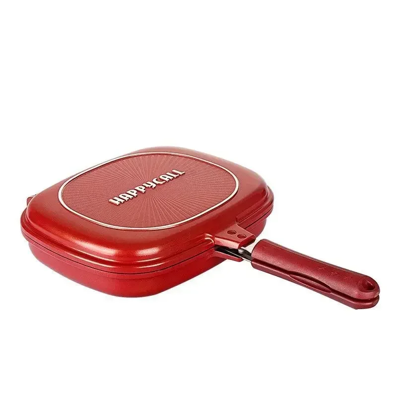 Gran oferta, sartén de 28cm para el hogar, sartén para freír con parrilla de doble cara, sartén para carne, tortitas, suministros de cocina al aire libre