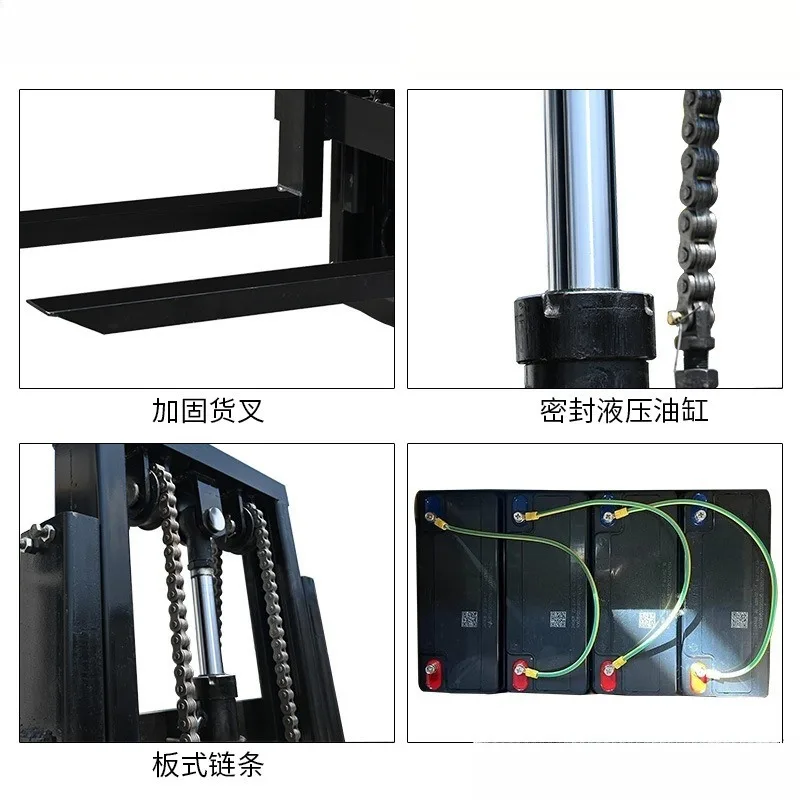 Stand up electric forklift small simple stacker hydraulic lift garage room handling loading and unloading truck