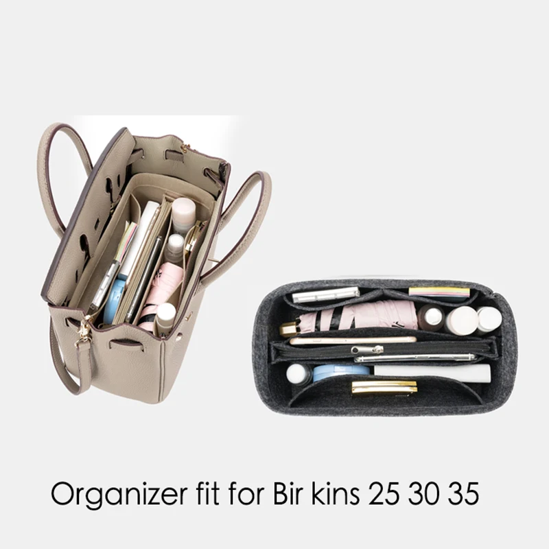 Cosmetic Original Organize Bags Organizer Travel Inner Fits for Birkins 25 30 35 Insert Bag Organizer Makeup Handbag Portable