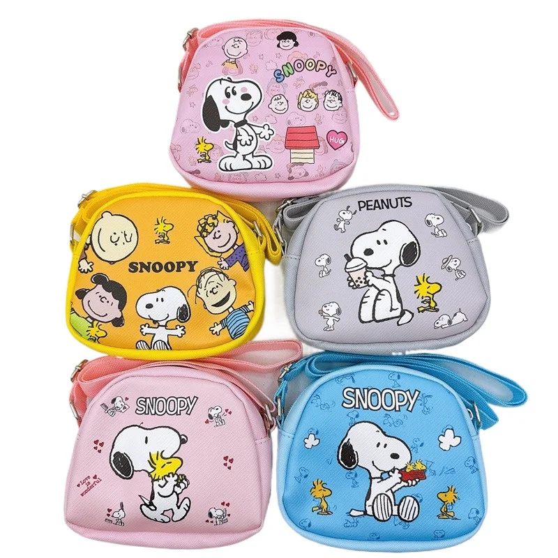 

Кошелек для монет Snoopy, милый кошелек, кавайная сумка через плечо, сумка-музыкатка Snoopy с двусторонним принтом, сумка через плечо для детского сада