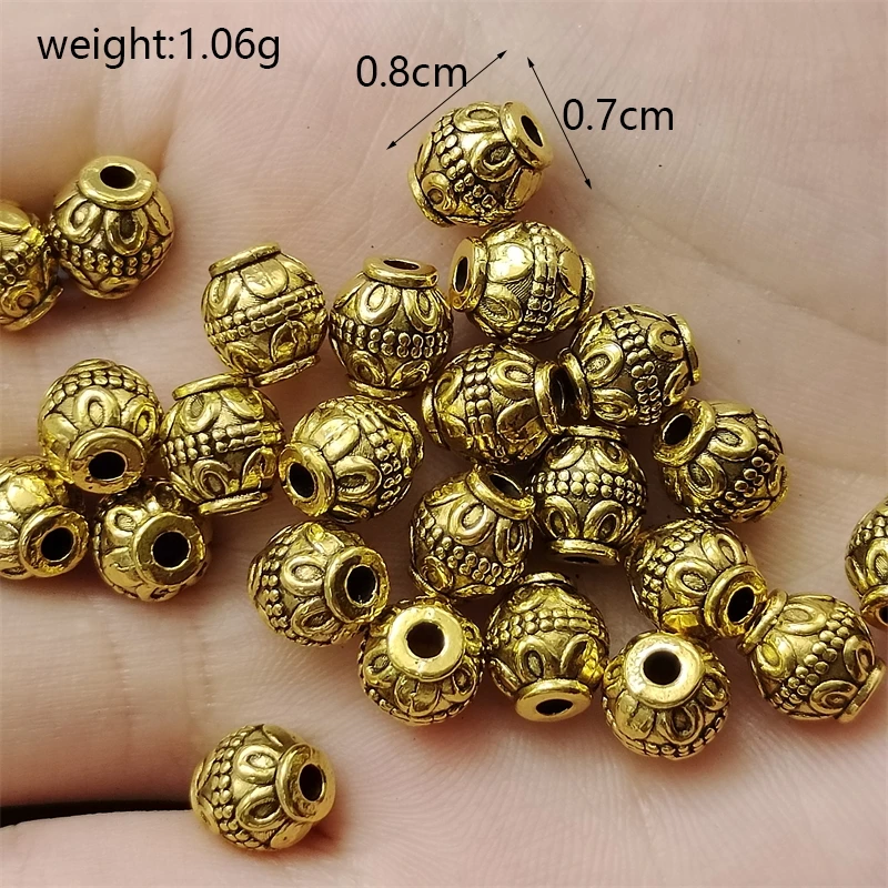 Popular Uneven Perforated Oval Spacer Bead Charm 3 Colors Women\'s Bracelet Making Jewelry Gasket Accessories Wholesale 20/30pcs