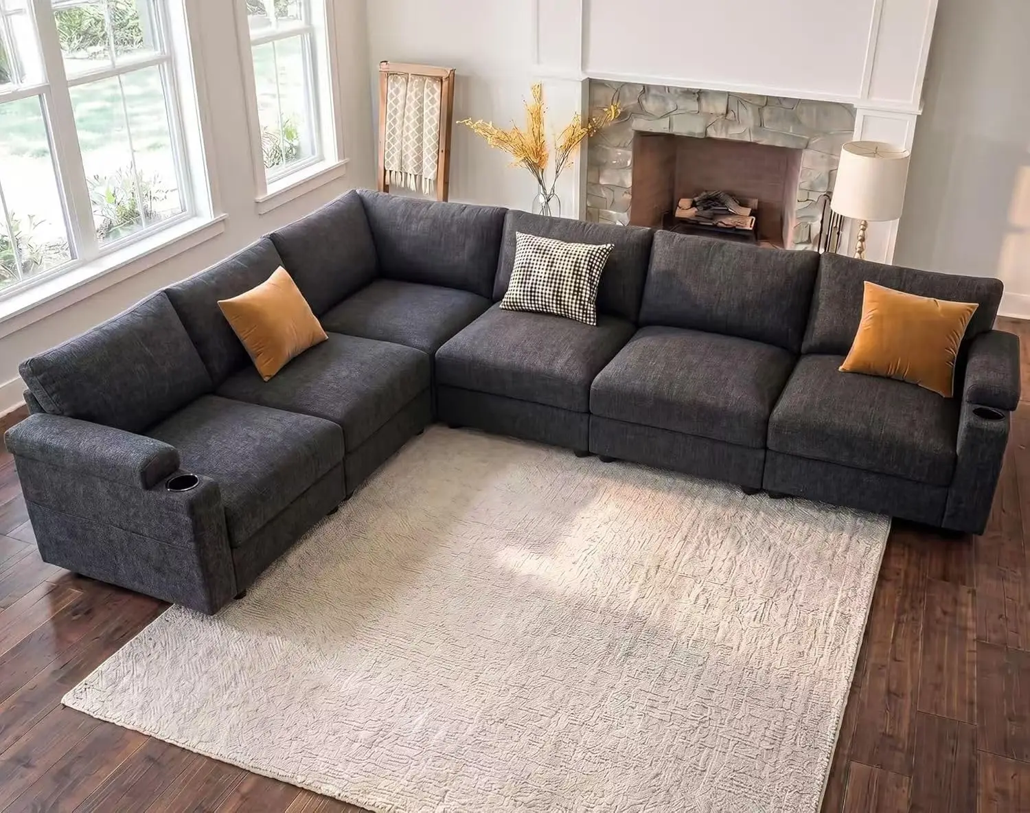 Sectional Couches for Living Rooms, Modular Cloud L Shaped Sofa, Customized
