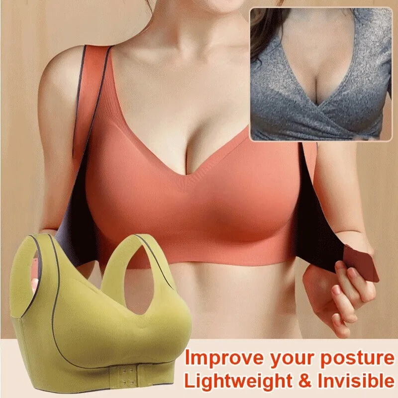 Non-marking underwear front buckle breast support orthodontic bra bra gathering collects vice breasts adjusting sports tank tops