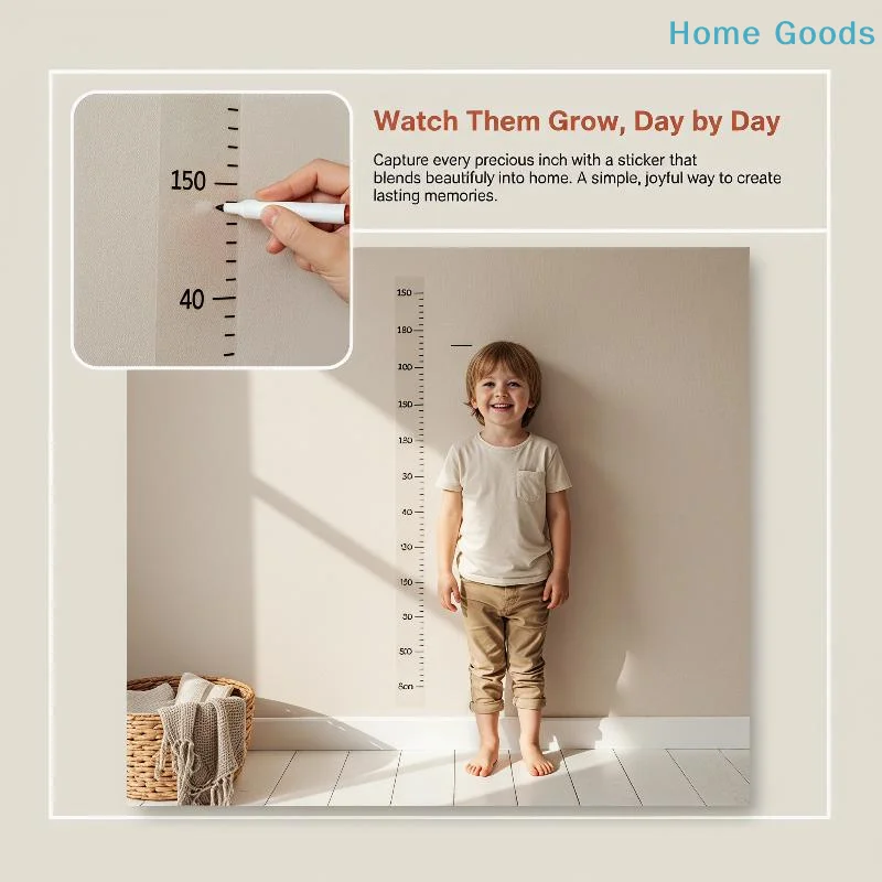 preferredNon-Toxic Waterproof Kids Height Wall Sticker Growth Tracker Adhesive Decal for Children Bedroom Playroom Home Decor