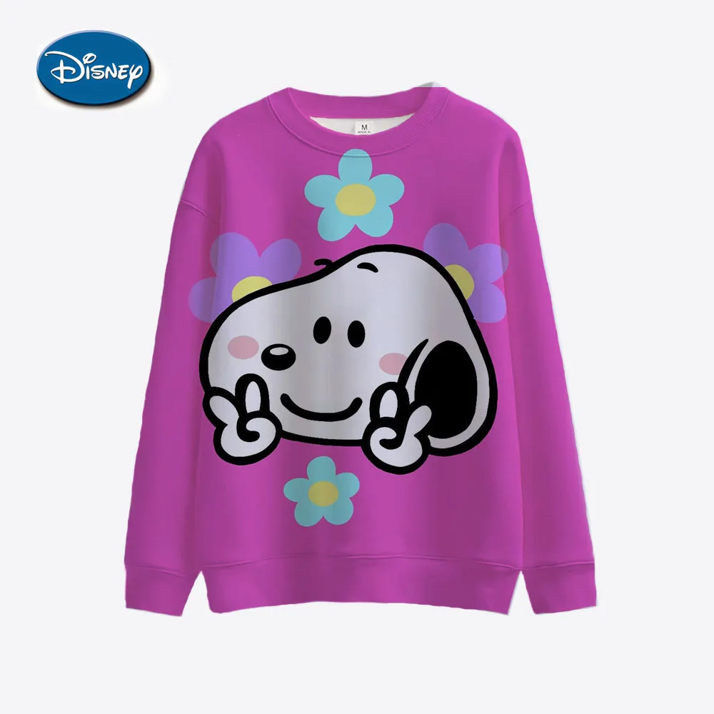 Snoopy Cartoon Anime Women\'s Hoodie Spring and Autumn Edition Women\'s Round Neck Hoodie 2024 New Fashion Couple Sportswear Top