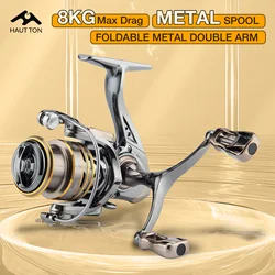 HAUT TON CD Spinning Fishing Reel 5.2:1 GearRatio 13.23Lbs Max Drag Metal Spoo Foldable CNC Double Arm For Freshwater Fishing