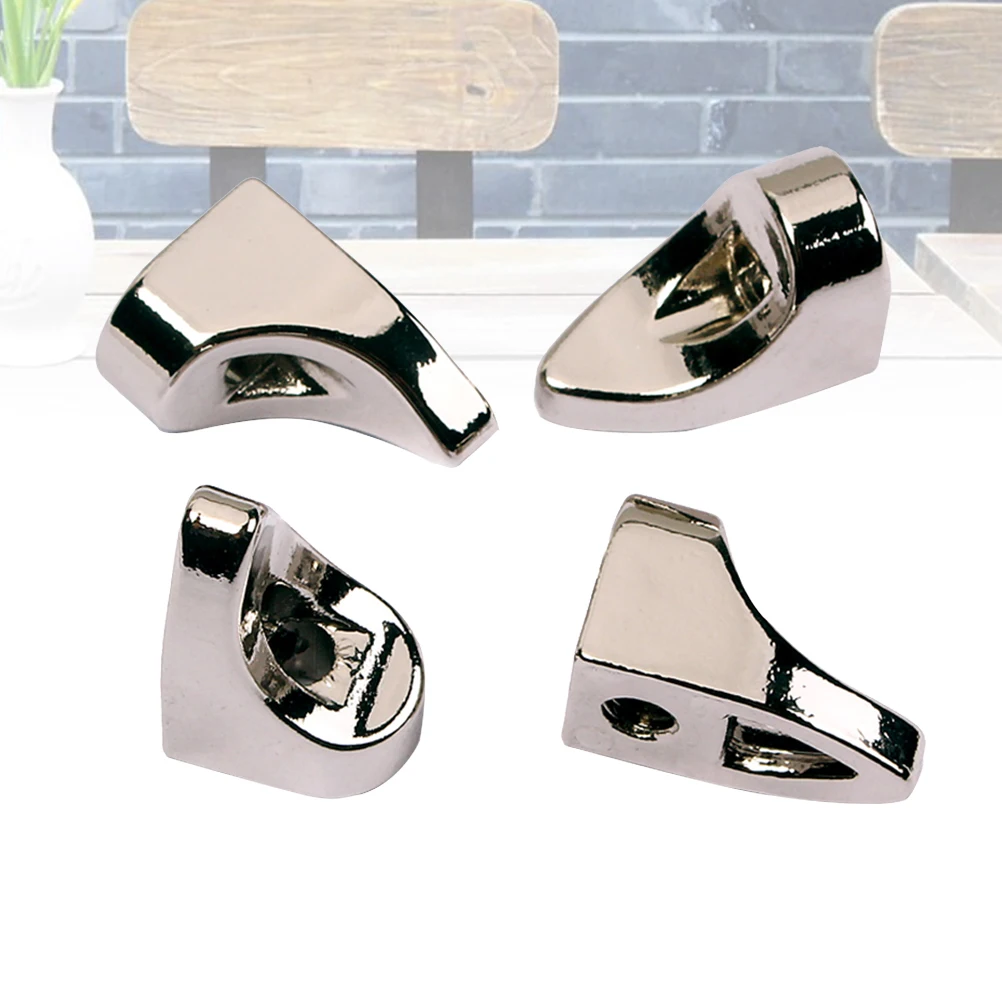 

4 Pcs Banjo Circle Fixed Feet Silver Bracket Guitar Easy-to-install Brackets Stand Zinc Alloy