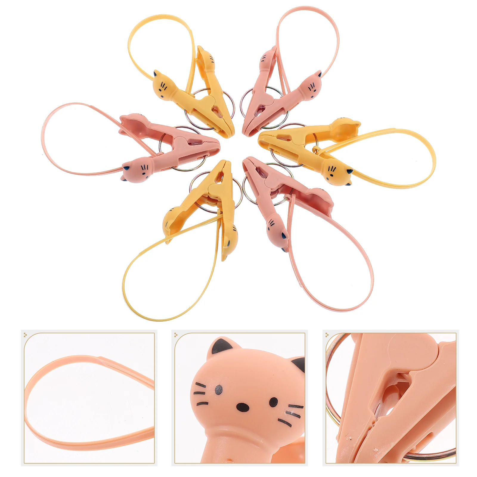 

6pcs Office Clips Gray 3 White 3 Windproof Clothespins Drying Clips Quilt Clamp Beach Towel Clamps Blanket Clothespins