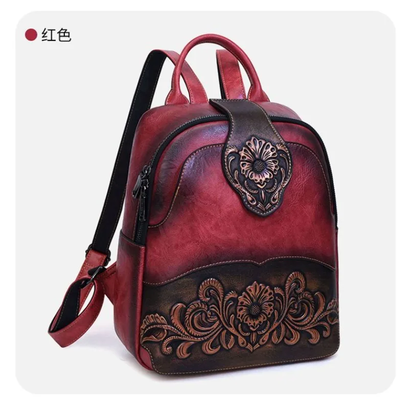 Unisex Chinese Style Fashion Backpack 2026 New Versatile Premium Large Capacity Casual Embossed Backpack Temperament Commuting