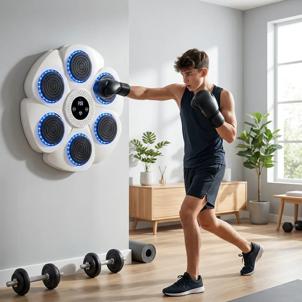 Boxing Machine Smart Dynamic Music Boxing Wall Mounted Target Trainer for Adult Children Home Use
