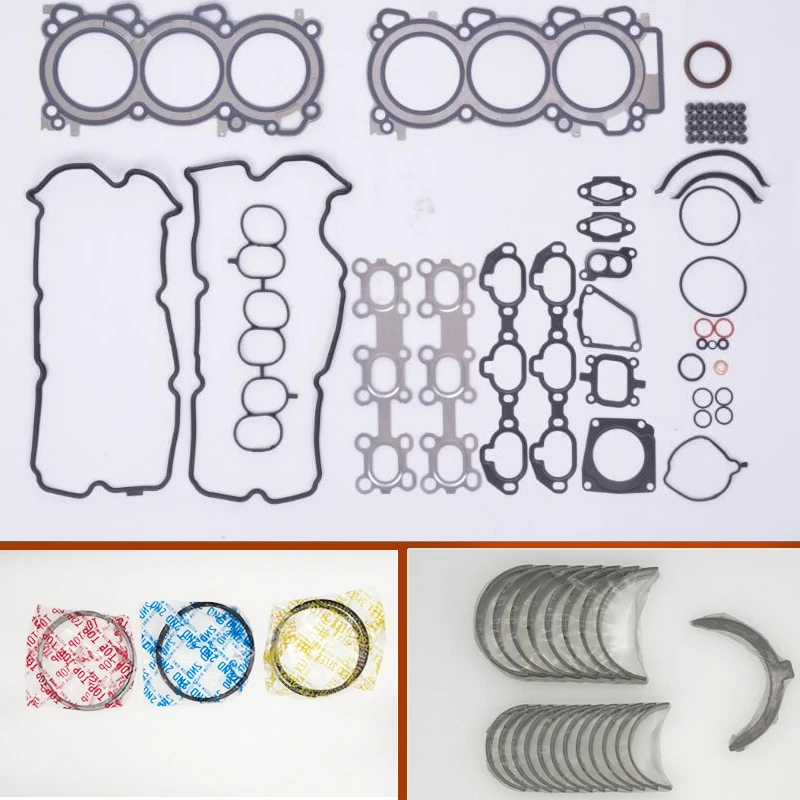 VQ30DE 2987cc полный комплект прокладок двигателя, комплект шатуна коленчатого вала, поршневое кольцо подшипника для Nissan Maxima Infiniti I30 A33 3.0L
