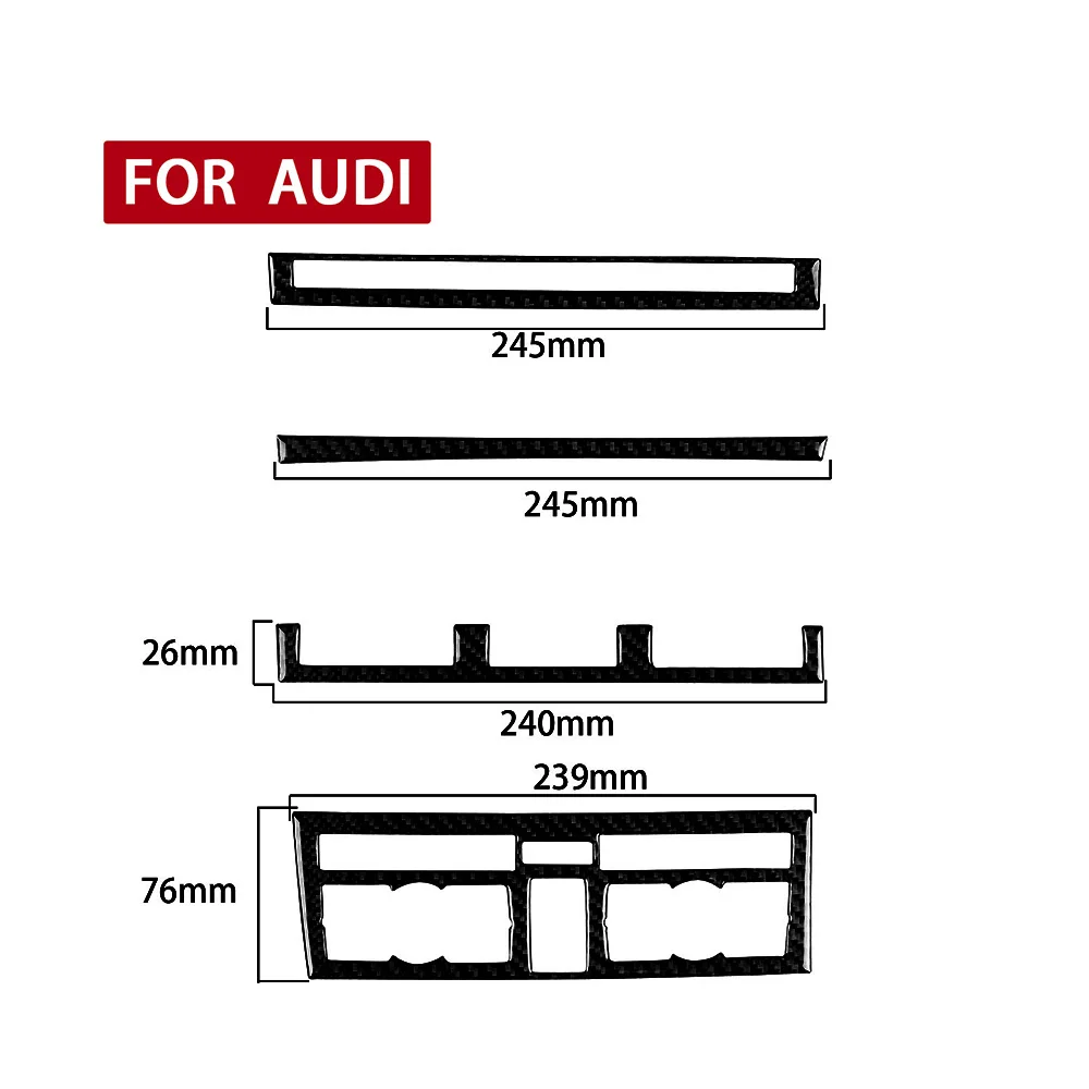 For Audi A6 S6 C6 2005-2011 Piano Black Centre radio CD air conditioning control panel Car inside Trim Accessories Sticker