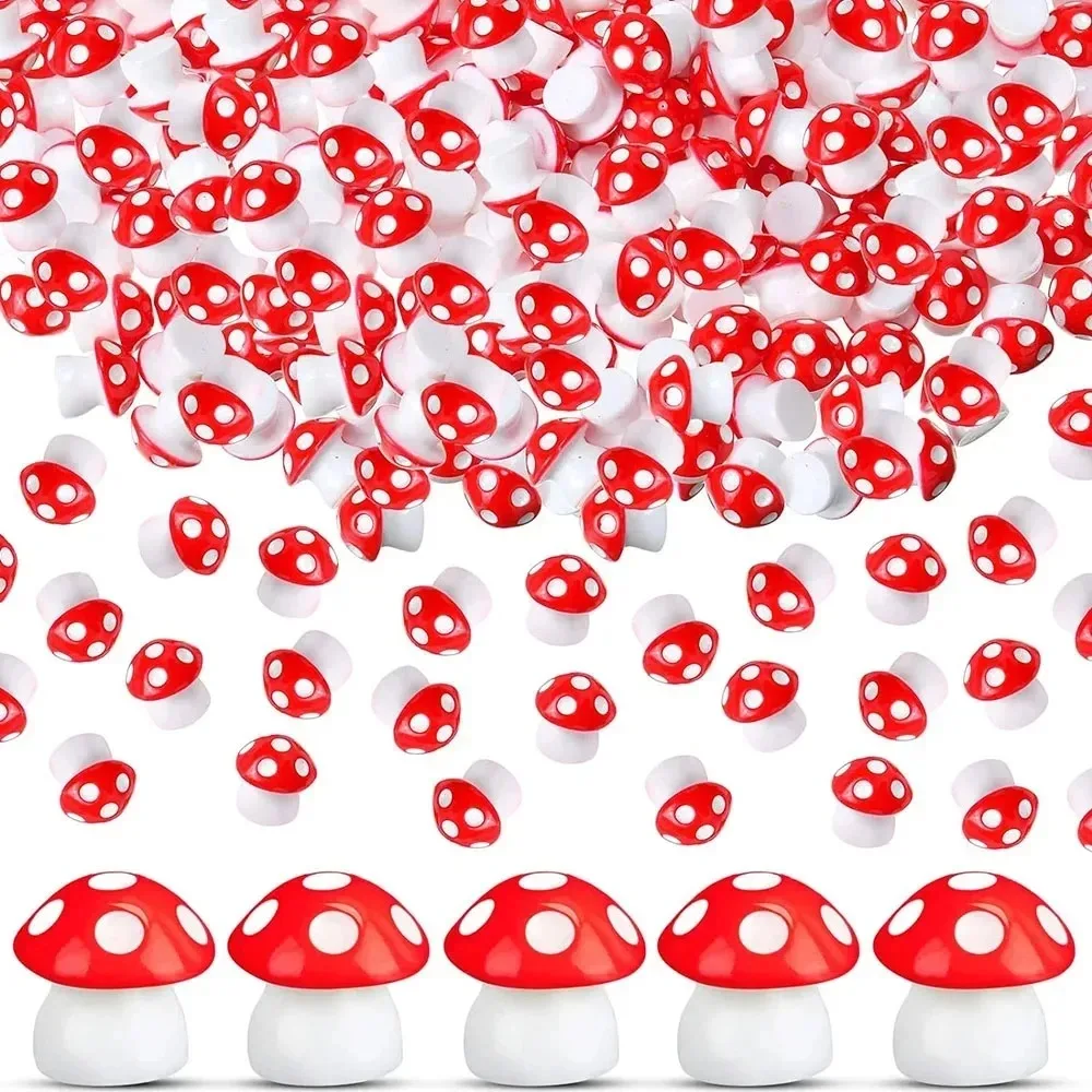 Figurines miniatures en forme de champignon en résine, 20 pièces, pour Micro jardin, paysage, Terrarium, artisanat, décoration de maison de poupée