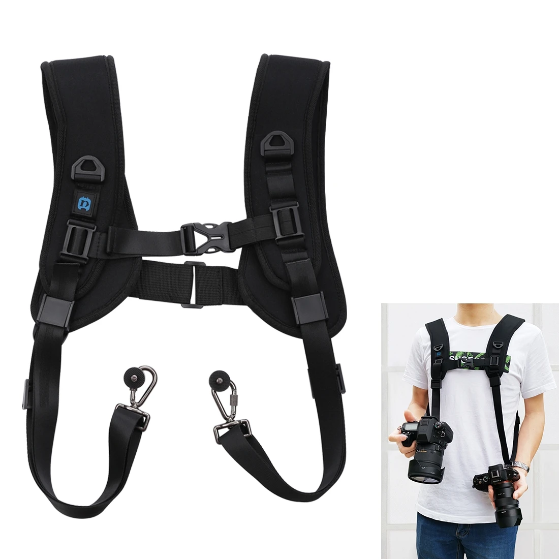 Quick Release Double Shoulder Harness Soft Pad Decompression Foam Strap Belt for DSLR Digital Cameras