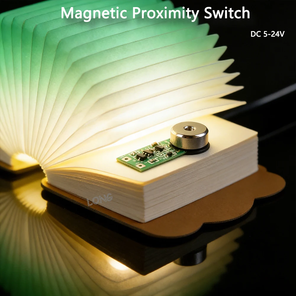 Magnetic Reed Switch DC 5-24V Hall Effect Magnetic Proximity Switch For Book Light Gift Box DIY Light Projects