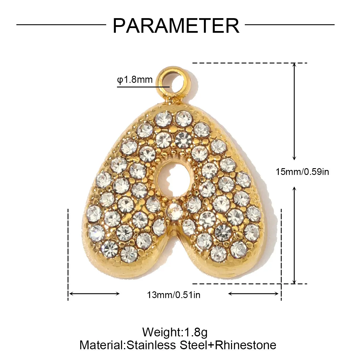 3Pcs/Lot Stainless Steel Rhinestone Bubble Initial Name Charms 26 Alphabet Pendant For DIY Fashion Jewelry Making Wholesale