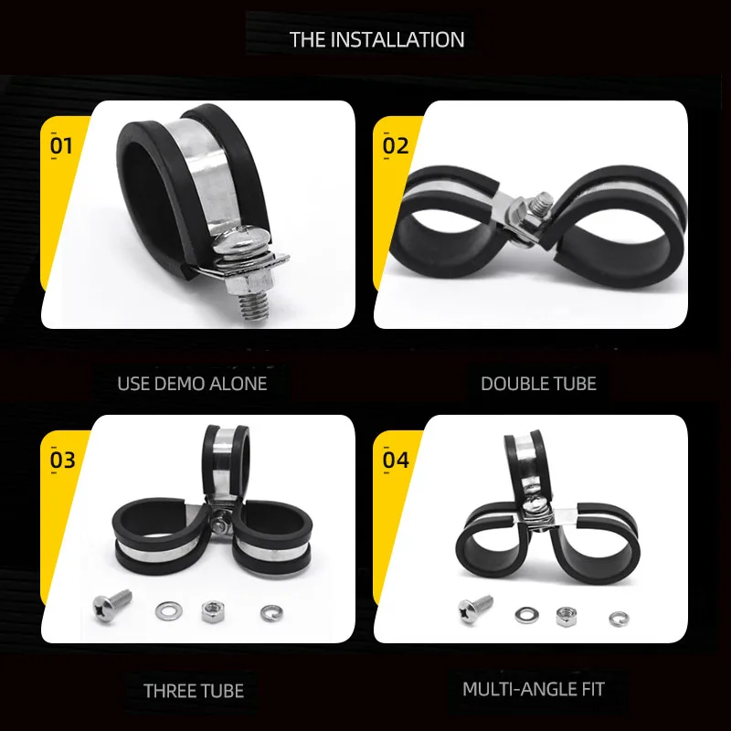 20 Pcs Rubber Lined P Clips Pipe Clamp, 12.7mm