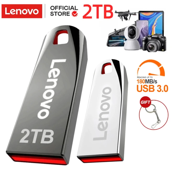 Lenovo 2TB USB3.0 PenDrive Metal Flash Drives Memory 1TB 512GB 256GB 128GB Waterproof Usb Stick High Speed OTG Pen Drive For PC