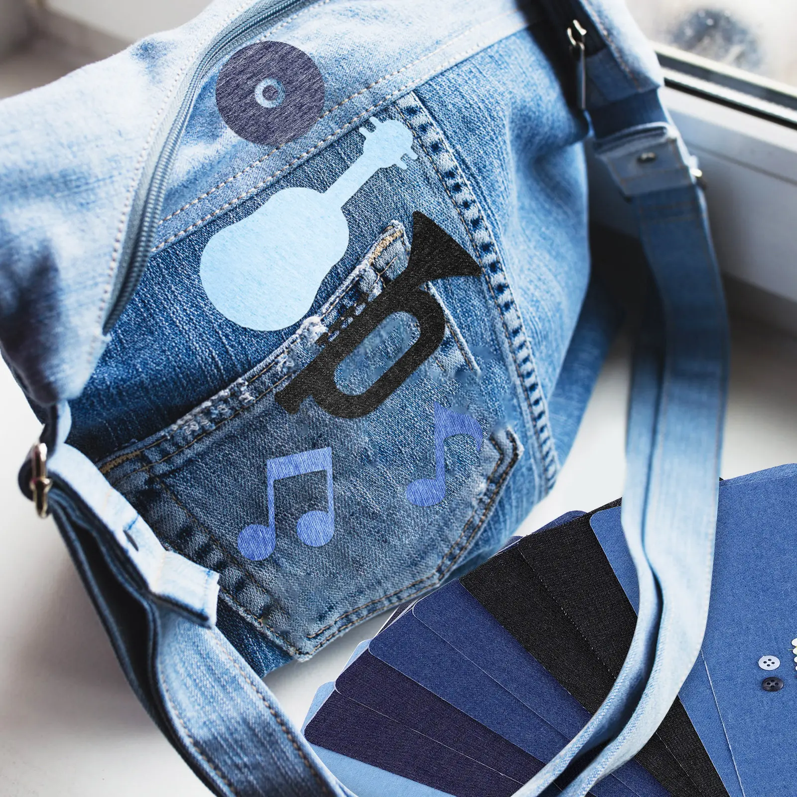 10Pcs Iron on Patches Jeans Clothing Repair Patch Multi Color Pants Repair Patch for Hole Fixing Denim Clothes Iron on Stickers