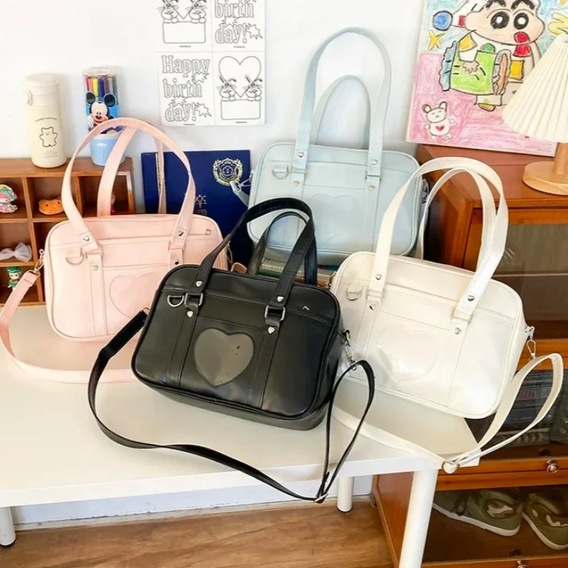 

Heart JK School Uniform for Bag Women Oxford Women Student PU Handbag Cosplay Shoulder Backpack Fashion Japanese Lolita 4 Colors