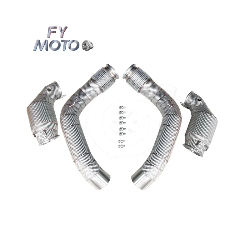 20252025Stainless Steel M PERFORMANCE Catted Downpipe Fits for M5 F90 M8 F91/F92/F93 2017-2021 S63 Engine With Heat Shield
