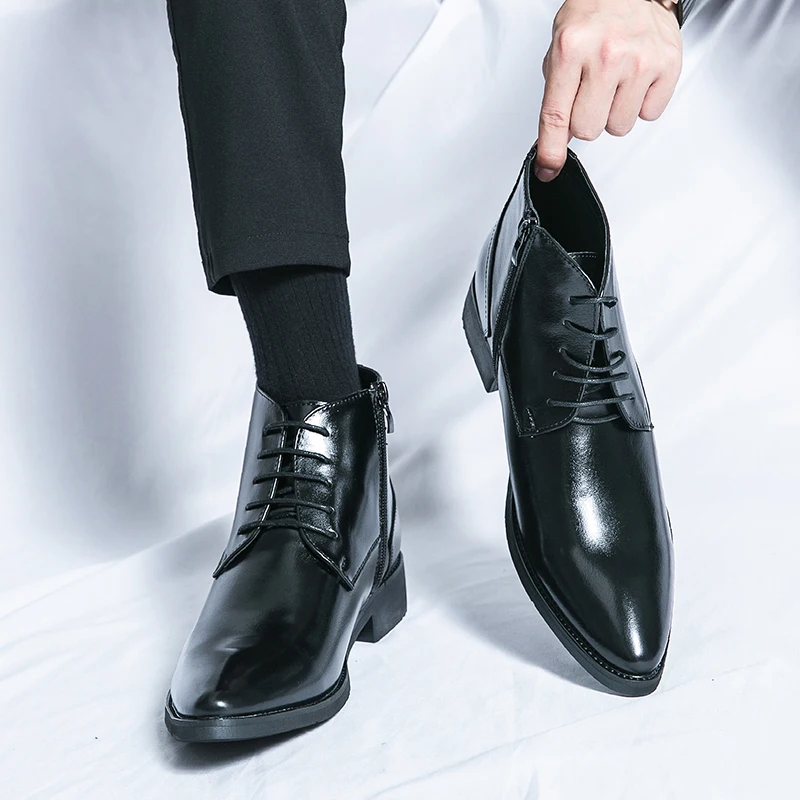 Hot Selling Men's Chelsea Boots Europe America Pointed Formal Short Boots Men's Ankle Boots Groom's Wedding Shoes Free Delivery