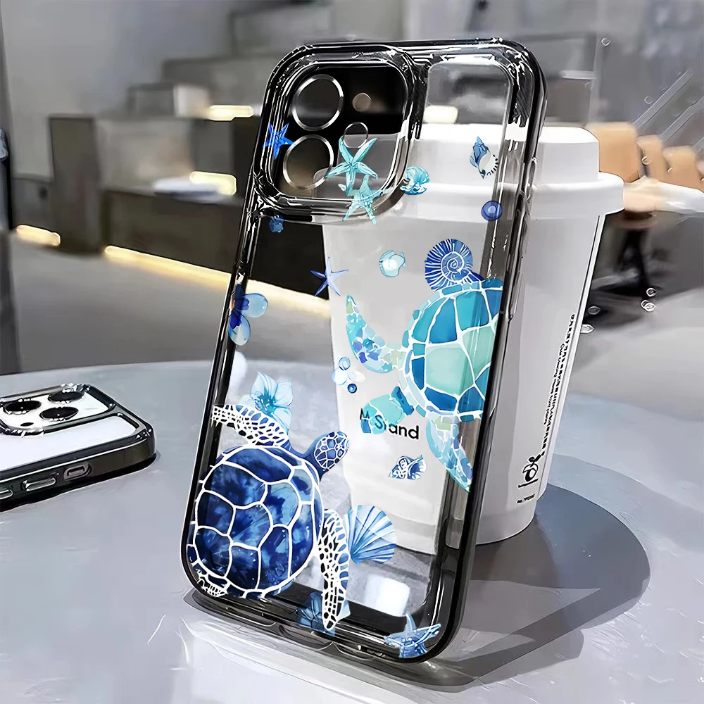 Marine Animal Depiction iPhone 17 Air 16 15 14 11 12 13 Pro Max 16 15 Plus 13 12 Mini Soft Case Turtle Phone  transparent Case