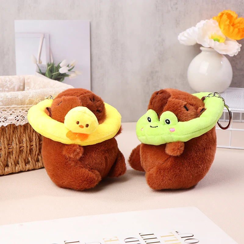 1PC Kawaii Capybara Plush Gift Bag Small Pendant Card Key Chain Doll Girl Birthday Toy Gifts