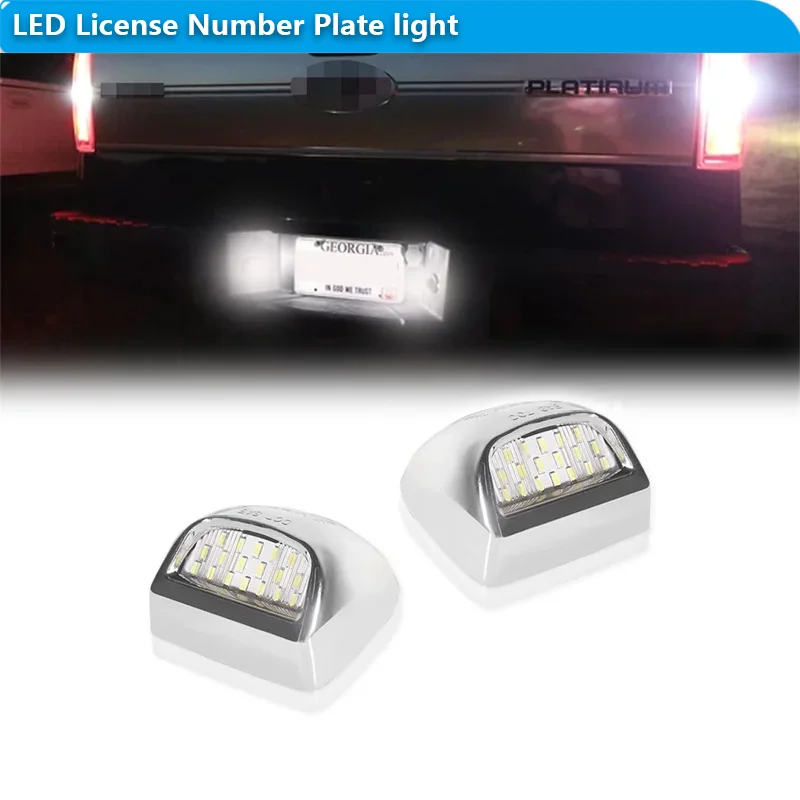 For Cadillac Escalade ESV/EXT For Chevy Avalanche 1500 Silverado 1500 For GMC Sierra 1500 Yukon White LED License Plate Lights