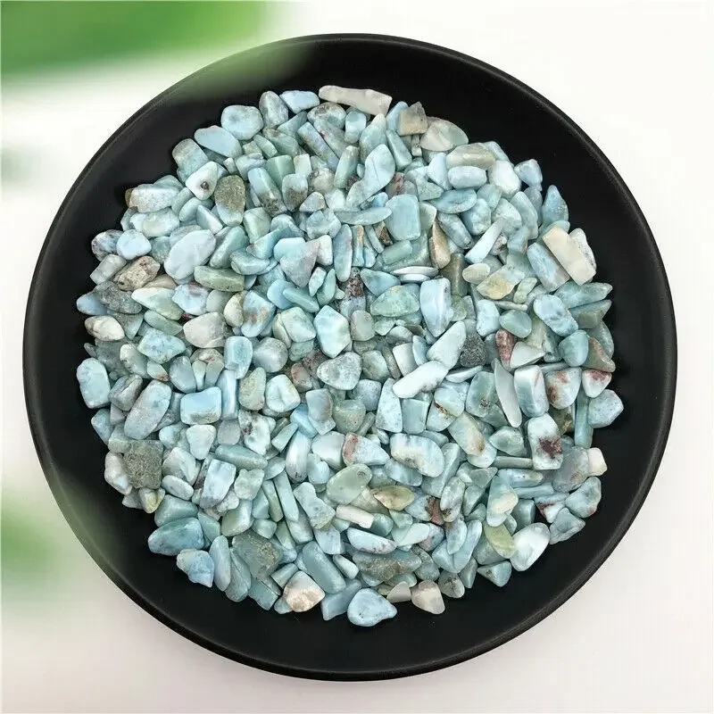 5-8mm 50g Natural Larimar Gravel Polished Rock Crystal Chip Stones Healing Decor Natural Stones and Minerals