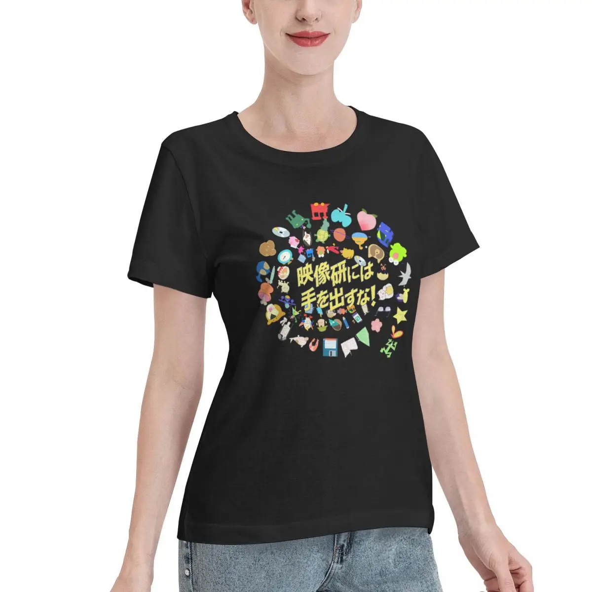 Excellent Craftsmanship Easy Breezy Keep Your Hands Off Eizouken! Logo Women's T-shirt Summer Outfit Soft Skin Friendly Top