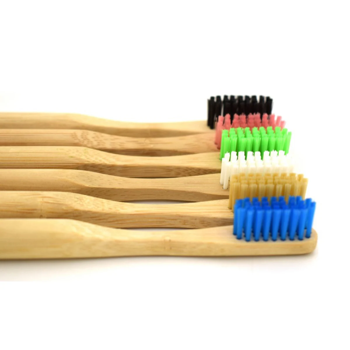 

Toothbrush Bamboo Wooden Toothbrushes Bristle Round Handle Eco-friendly Blue Travel