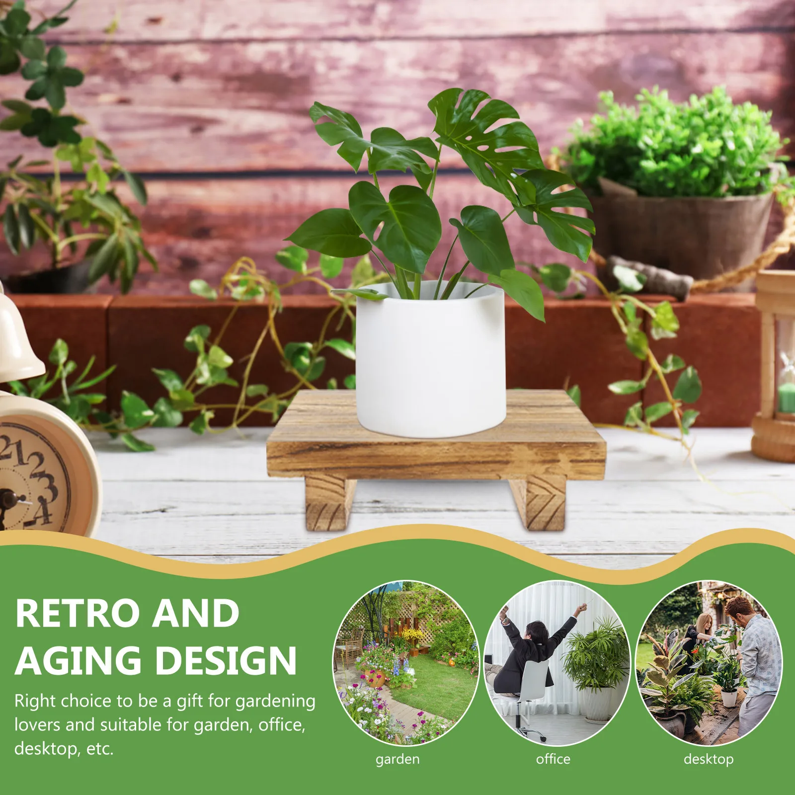 

Wooden Storage Rack Minimalist Plant Stand For Home Office Balcony Flowerpot Holder Small Footstool Living Room Stool