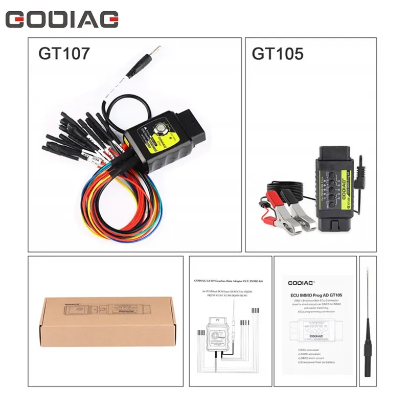 GODIAG GT105 ECU IMMO Kit Plus GT107 DSG Gearbox Data Read/Write Adapter for DQ250, DQ200, VL381, VL300, DQ500, DL501