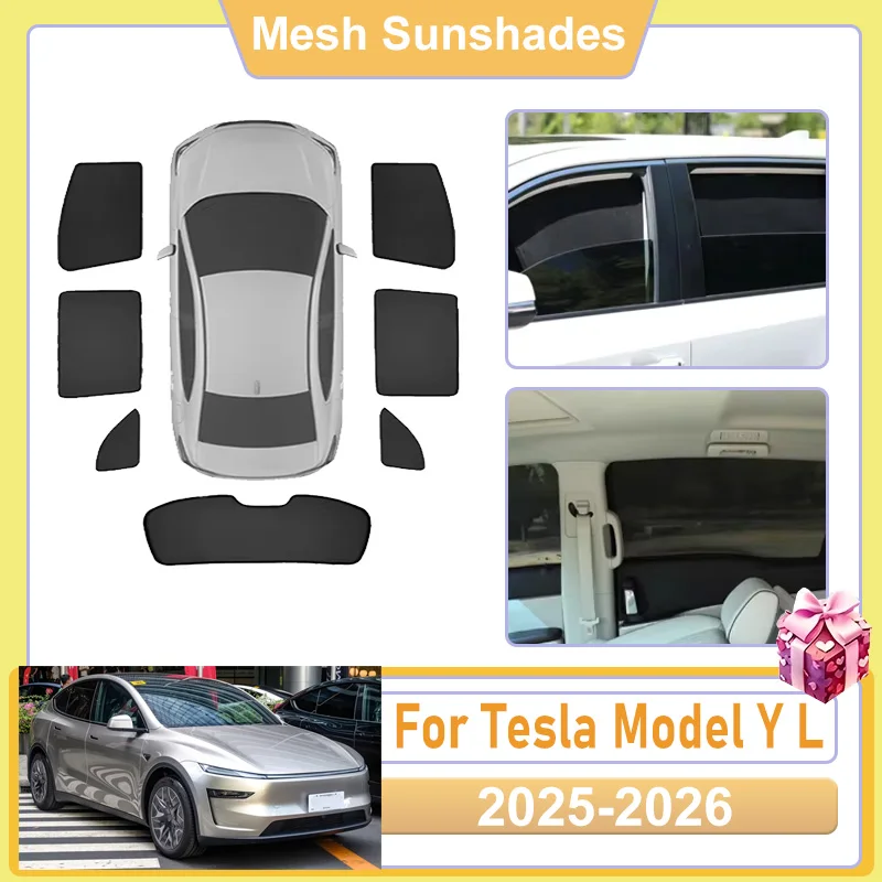 For Tesla Model Y L 2026 2025 Accessories Car Window Screen Sun Shade Cover light Shield Heat Sun Baffle UV Protector Auto Parts
