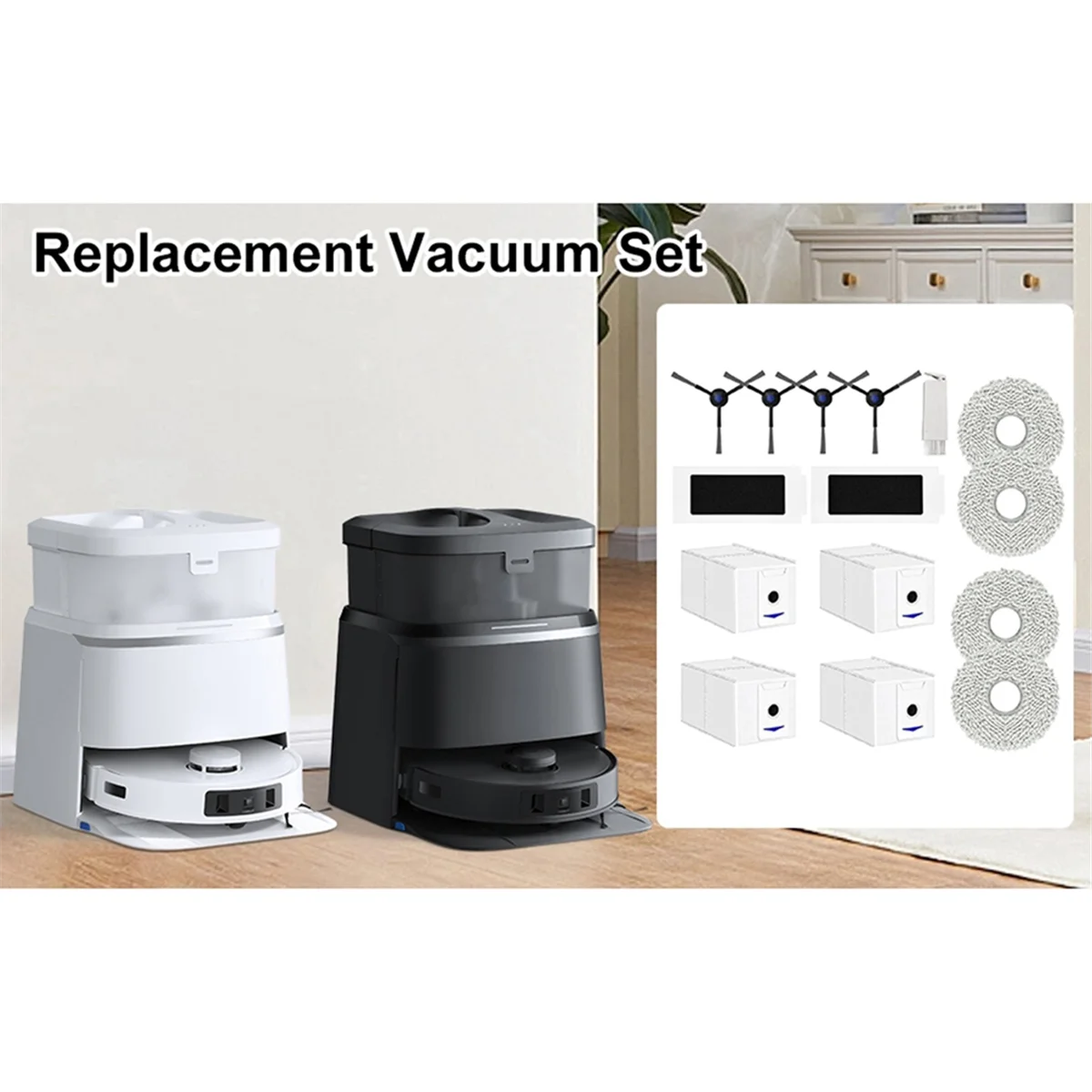 Kit de acessórios de substituição de 15 pacotes para Ecovacs Deebot T30 Omni, T30 PRO Omni, T30s, Yeedi M12 Pro—A19G