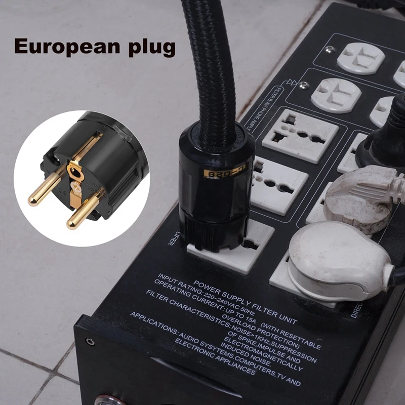 12AWG HiFi Power Cable, HiFi Power Cable EU Power Cable, 250V/15A for Speakers, Subwoofer, Turntable, Amplifier 300cm-A14I