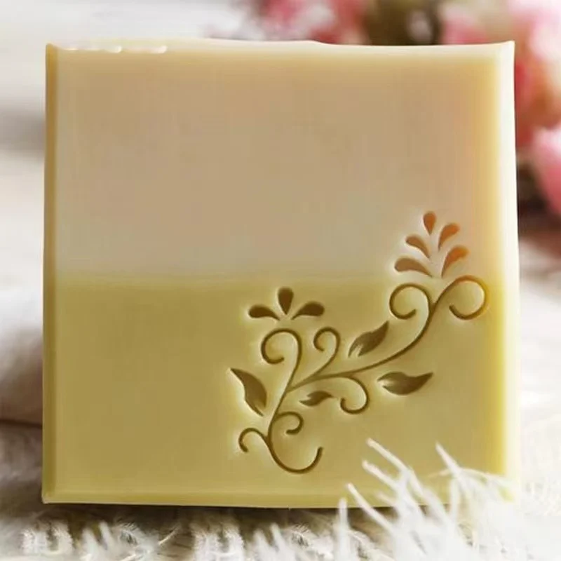 Plant Pattern Soap Stamp Transparent Soap Seal With Handle Acrylic Stamp Custom For Soap Making