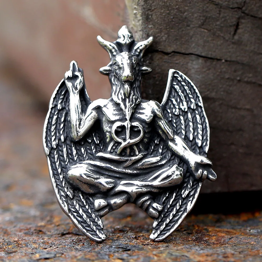 NEW Darkly Men\'s 316L Stainless-Steel Gothic Satan Goat Lucifer Pendant Necklace Animal Punk Jewelry For Boyfriend Gift