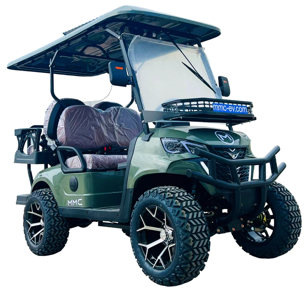 Discount Price 2024 Club Car Off Road 4 passenger LIFTED Lithium Ion Golf Cart, Metallic Green