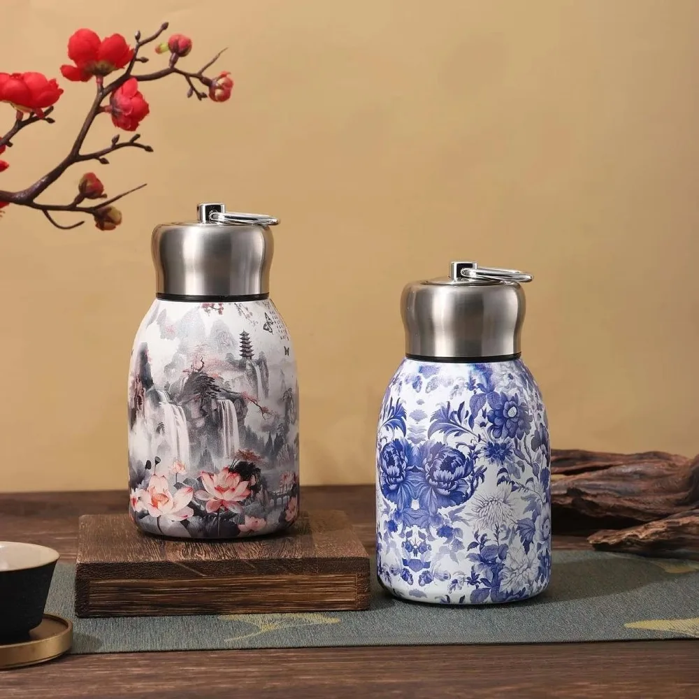

Portable 304 Stainless Steel Insulated Cup 300ml Mini Water Bottle Double Wall Leak-Proof Pocket Cup Unisex