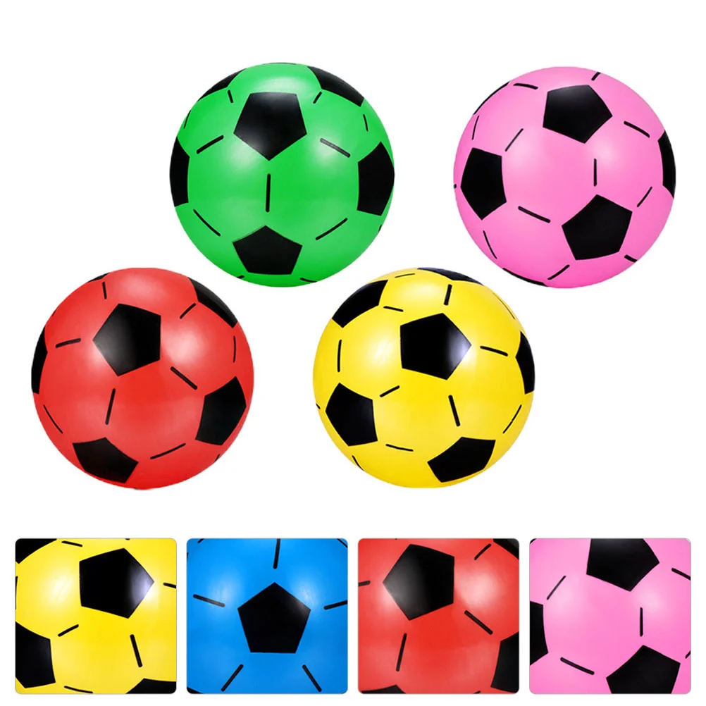 4 Pcs Inflatable Ball Football Toy for Kids Soccer Balls Colorful Footballs Outdoor Toys Sports