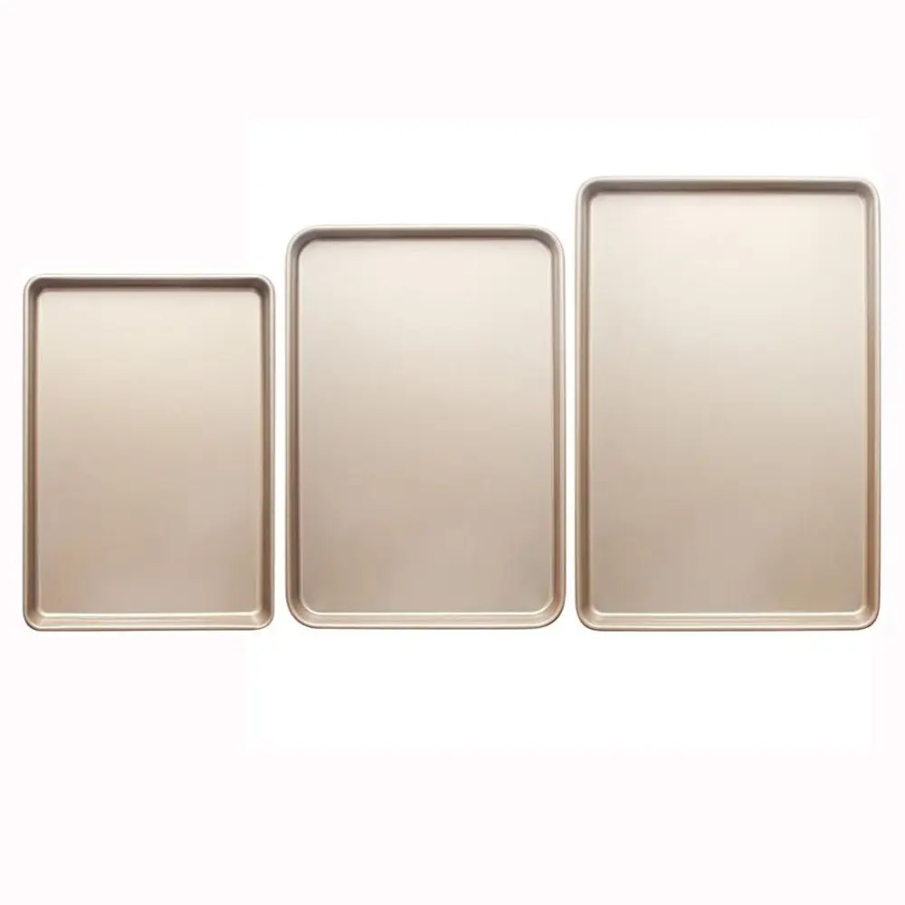 Gold 9/11/13inch Oven Baking Pan Nonstick Rectangle Bread Tray Carbon Steel Bake Mold