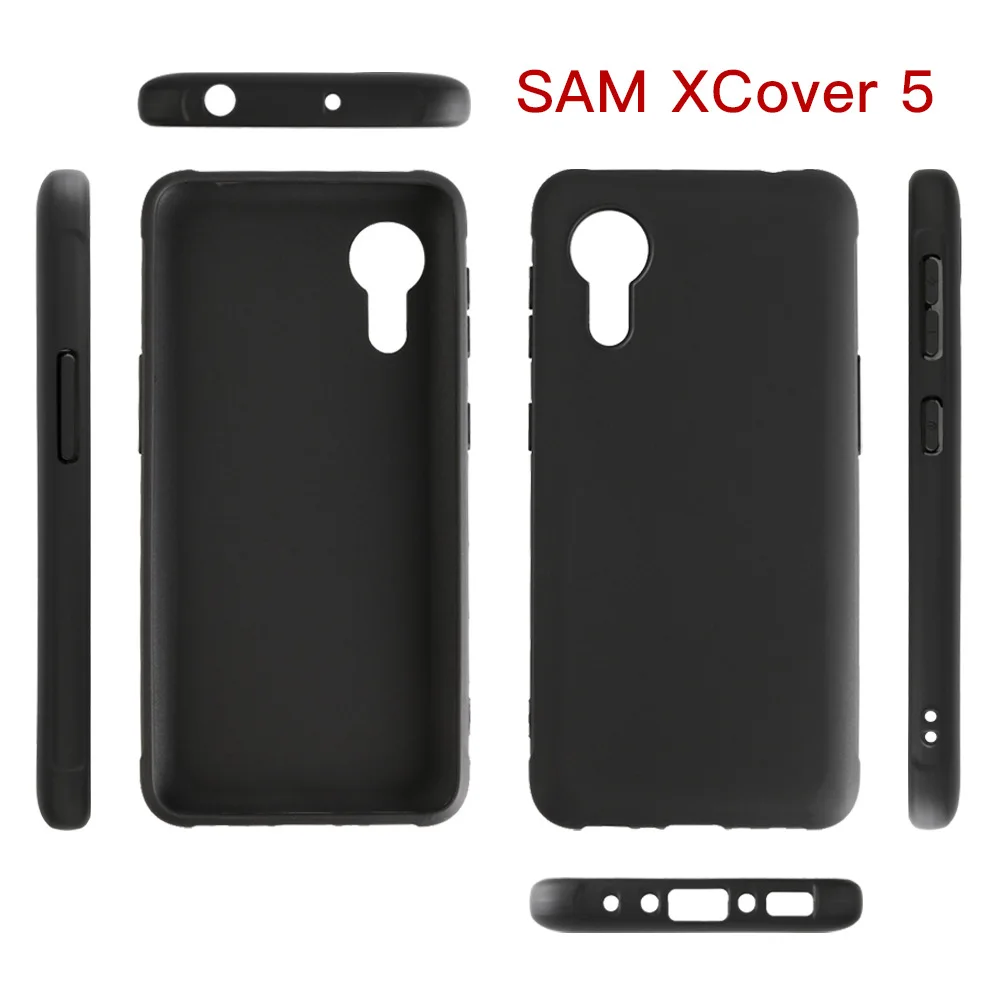 Soft TPU Case for Samsung Galaxy Xcover 5 Xcover5 EE Silicone Case Back Cover for Samsung X Cover 5 EE Matte Black Phone Shell