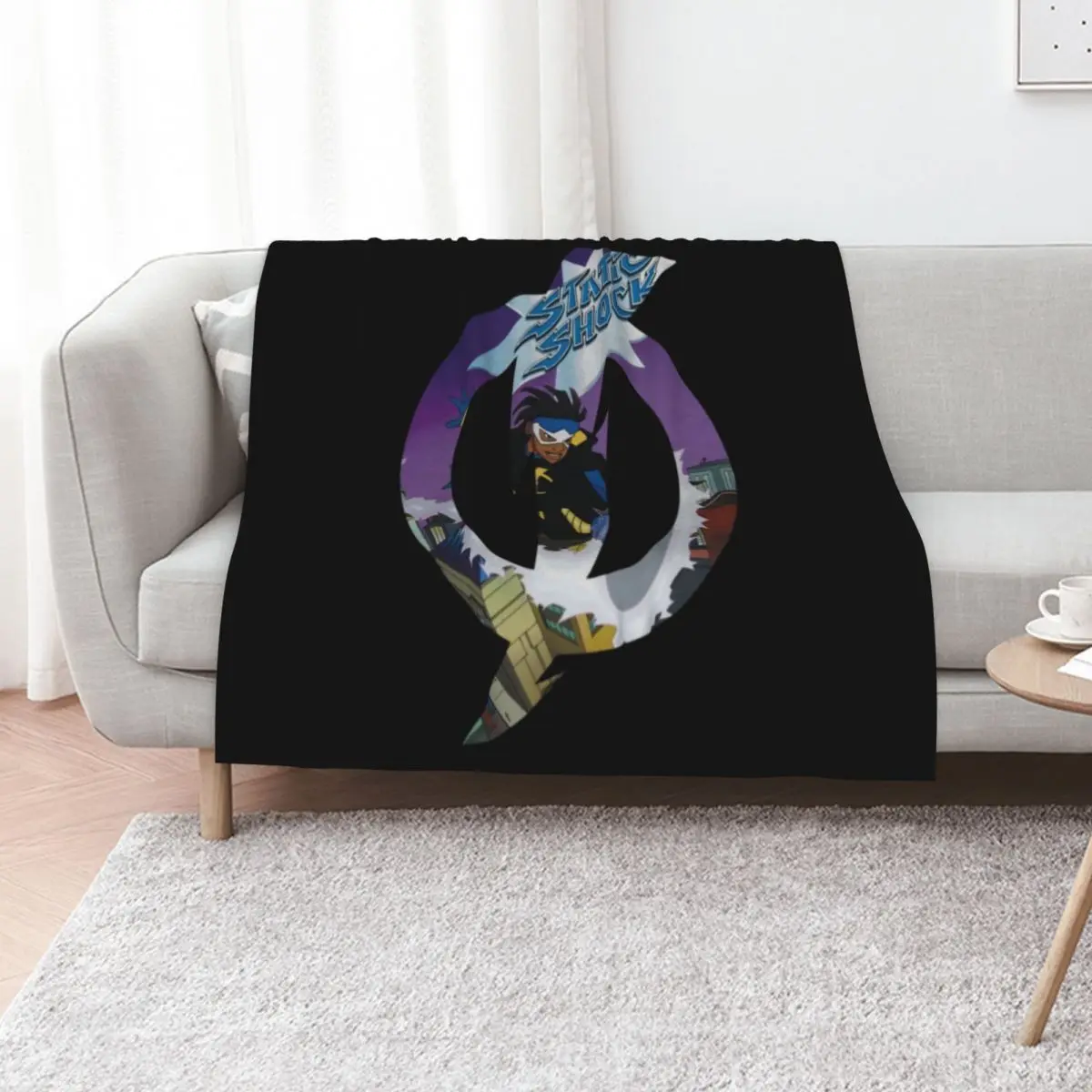 Static Shock T-ShirtStatic Shock Logo Throw Blanket Heavy Furry Bed Fashionable Furrys halloween decorative Blankets