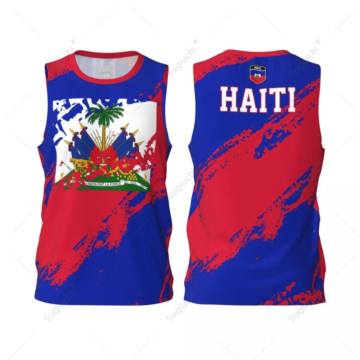 Men Basketball Sports Haiti Flag Running Fitness Multifunction Jersey Sleeveless shirt Custom Name Nunber Exclusive